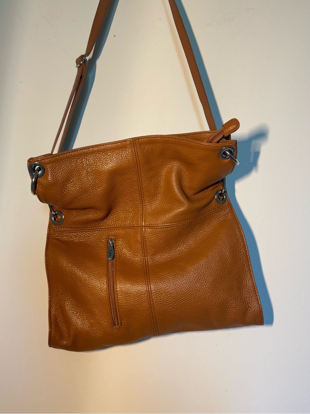 Valentina Genuine Leather Convertible Hobo / Foldover Shoulder Bag Made in Italy - Picture 2 of 10